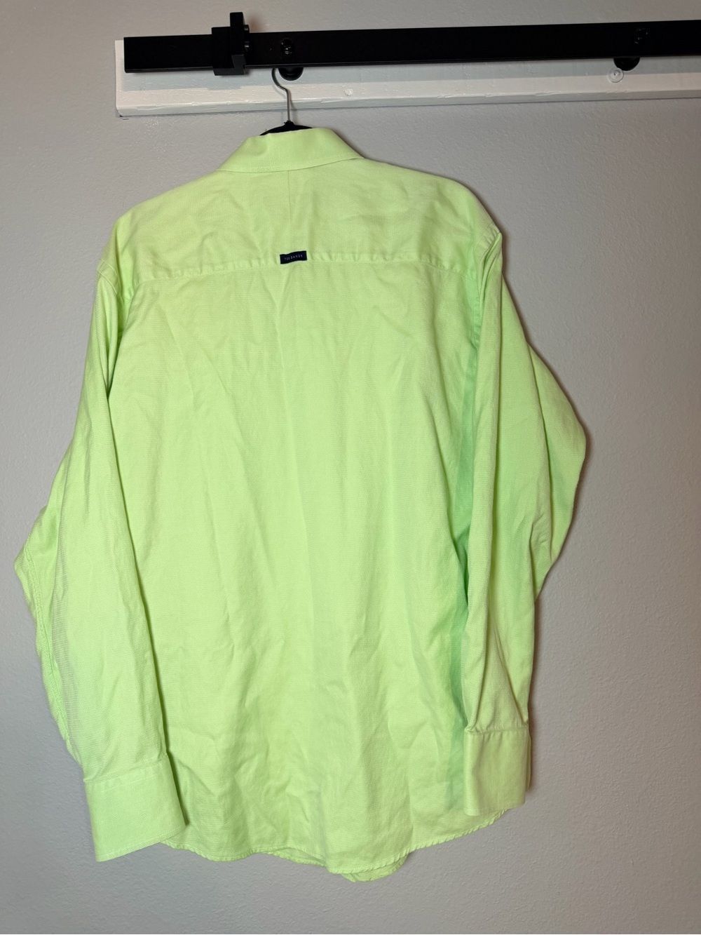 Ted Baker Men's 16 Long Sleeve Button Up Dress Shirt Bright Green 34/35 - Picture 4 of 8